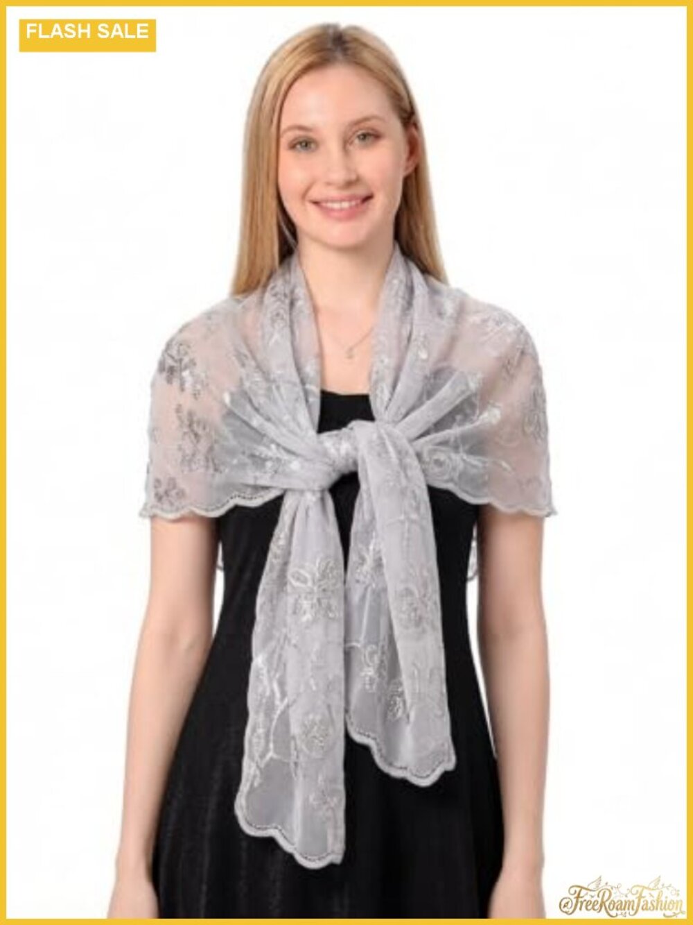 Sequin Flower Lace Shawl Wrap Wedding Evening Party Scarf